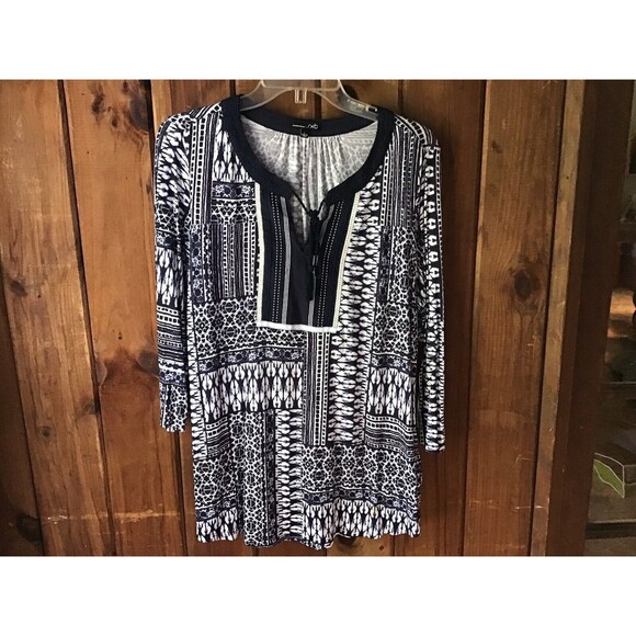 RXB Top Size L Blue Tie Dye Batik Boho Hippie Casual Lightweight Gypsy Prairie - Picture 1 of 8